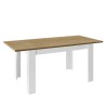 Ausziehbarer Esstisch Weiß Hochglanz Eiche 90x137-185cm Bellevue Angebot