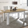 Ausziehbarer Esstisch Weiß Hochglanz Eiche 90x137-185cm Bellevue Aktion