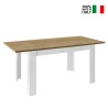 Ausziehbarer Esstisch Weiß Hochglanz Eiche 90x137-185cm Bellevue Verkauf