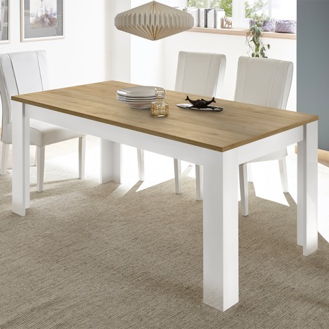 Esstisch 180x90 cm weiß hochglanz Eiche Bellerose Aktion