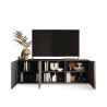 Moderner TV-Schrank mit 3 Türen in Grau Holz 181x44x86cm Suite Modell