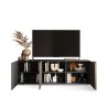 Modernes Design TV-Ständer mit 3 Türen, graues Holz, 181x44x59 cm Suite Modell