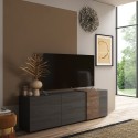 Moderner TV-Schrank mit 3 Türen in Grau Holz 181x44x86cm Suite Kosten