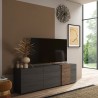 Moderner TV-Schrank mit 3 Türen in Grau Holz 181x44x86cm Suite Kosten