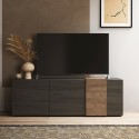Moderner TV-Schrank mit 3 Türen in Grau Holz 181x44x86cm Suite Angebot
