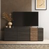 Moderner TV-Schrank mit 3 Türen in Grau Holz 181x44x86cm Suite Angebot