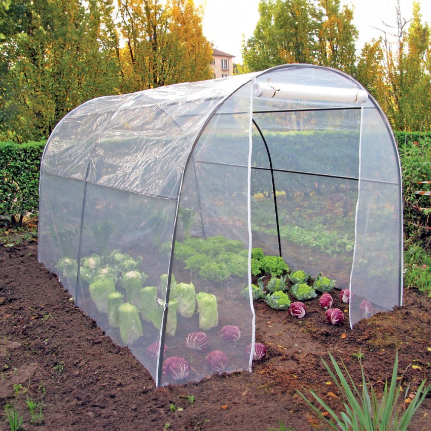 Gartengewächshaus 200x300xh180cm Tunnel aus PVC für Blumen, Pflanzen und Gemüsegarten L