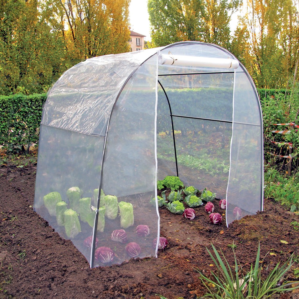 Garten Gewächshaus Tunnel 200x150xh180cm PVC Folie Pflanzen Blumen Gemüse M