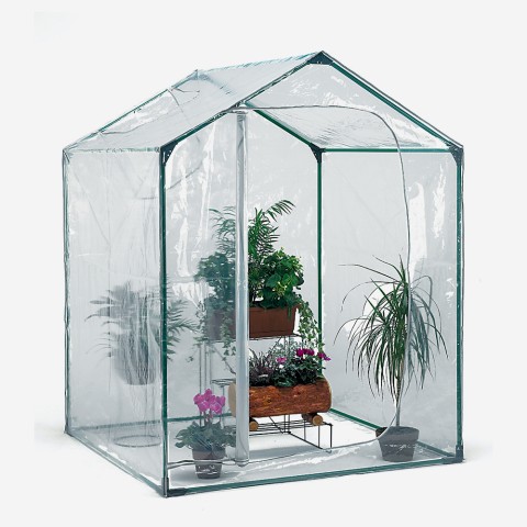 Balkongewächshaus für Pflanzen und Blumen 153x153xh210cm PVC Stahl Mimosa M Aktion