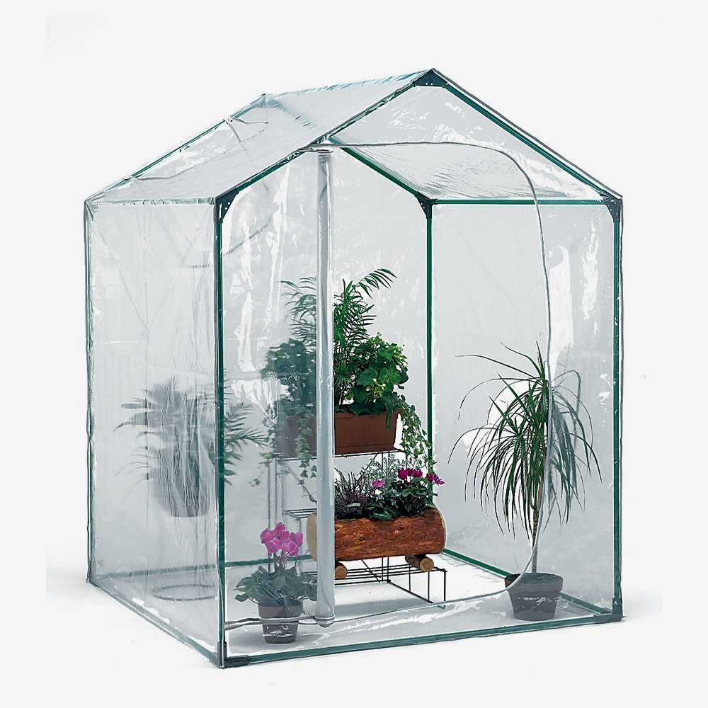 Balkongewächshaus für Pflanzen und Blumen 153x153xh210cm PVC Stahl Mimosa M