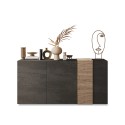 Moderne Anrichte Byron mit 3 Türen, 181x44x86cm, für Wohnzimmer und Küche Lagerbestand