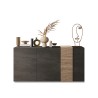 Moderne Anrichte Byron mit 3 Türen, 181x44x86cm, für Wohnzimmer und Küche Lagerbestand