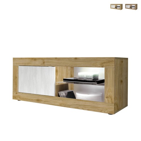 Moderner TV-Ständer 140x43 cm Holz weiße Tür Diver WB Basic Aktion