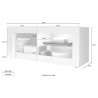 Moderner TV-Ständer 140x43 cm Holz weiße Tür Diver WB Basic Lagerbestand