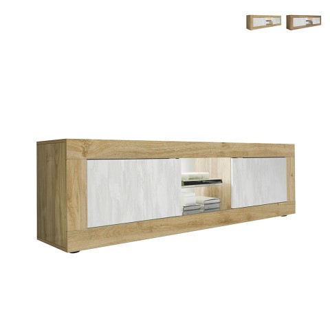 Moderner TV-Schrank aus Holz mit 2 Türen, Weiß, 180 cm, Nolux WB Basic Aktion