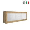 Mobiler TV-Ständer 210cm aus Holz mit 2 Türen und 2 Schubladen in Weiß Visio WB Rabatte