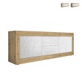 Mobiler TV-Ständer 210cm aus Holz mit 2 Türen und 2 Schubladen in Weiß Visio WB Aktion