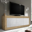 Weißer TV-Schrank Visio WB, 210 cm, Holz, 2 Türen, 2 Schubladen Sales