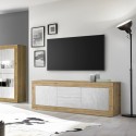 Weißer TV-Schrank Visio WB, 210 cm, Holz, 2 Türen, 2 Schubladen Kosten