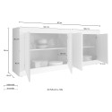 Sideboard Altea WB - Holzbuffet 207 cm, Weiß, 4 Türen Kosten