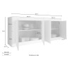 Sideboard Altea WB - Holzbuffet 207 cm, Weiß, 4 Türen Kosten