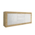 Moderne Holz-Kommode 3 Schubladen 2 Türen weiß Tribus WB Basic Lagerbestand