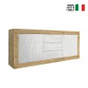 Moderne Holz-Anrichte mit 3 Schubladen und 2 Türen in Weiß Tribus WB Basic Rabatte