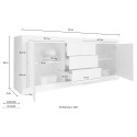 Moderne Holz-Kommode 3 Schubladen 2 Türen weiß Tribus WB Basic Modell