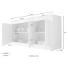 Küchenbuffet Sideboard Holz 160x42cm 3 Türen Weiß Modis WB Basic Lagerbestand