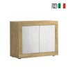 Sideboard Aufbewahrungsschrank 114x42 cm Holz 2 Türen weiß Sedis BW Basic Rabatte