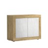 Sideboard Aufbewahrungsschrank 114x42 cm Holz 2 Türen weiß Sedis BW Basic Lagerbestand