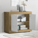 Sideboard Aufbewahrungsschrank 114x42 cm Holz 2 Türen weiß Sedis BW Basic Modell