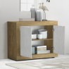 Sideboard Aufbewahrungsschrank 114x42 cm Holz 2 Türen weiß Sedis BW Basic Modell