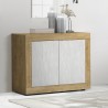 Sideboard Aufbewahrungsschrank 114x42 cm Holz 2 Türen weiß Sedis BW Basic Angebot