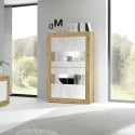 Moderne Wohnzimmer-Vitrine, 4 Türen, weißes Holz, 102x43 cm, Tina WB Basic Angebot