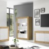 Moderne Wohnzimmer-Vitrine, 4 Türen, weißes Holz, 102x43 cm, Tina WB Basic Modell