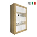 Moderne Wohnzimmer-Vitrine, 4 Türen, weißes Holz, 102x43 cm, Tina WB Basic Rabatte