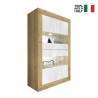 Moderne Wohnzimmer-Vitrine, 4 Türen, weißes Holz, 102x43 cm, Tina WB Basic Rabatte