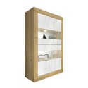 Moderne Wohnzimmer-Vitrine, 4 Türen, weißes Holz, 102x43 cm, Tina WB Basic Lagerbestand
