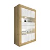 Moderne Wohnzimmer-Vitrine, 4 Türen, weißes Holz, 102x43 cm, Tina WB Basic Lagerbestand