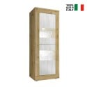 Wohnzimmer-Vitrine Holz Weiß mit 2 Glastüren Nina WB Basic Angebot