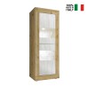 Wohnzimmer-Vitrine Holz Weiß mit 2 Glastüren Nina WB Basic Angebot