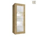 Wohnzimmer-Vitrine Holz Weiß mit 2 Glastüren Nina WB Basic Aktion