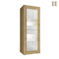 Wohnzimmer-Vitrine Holz Weiß mit 2 Glastüren Nina WB Basic Aktion