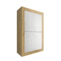 Credenza 4 Türen Weiß Hochschrank Sideboard Küche Holz Novia WB Basic Lagerbestand