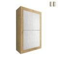 Weißer Schrank 4 Türen Hochkommode Küche Holz Novia WB Basic Aktion