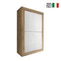 Weißer Schrank 4 Türen Hochkommode Küche Holz Novia WB Basic Katalog