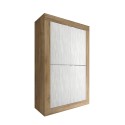 Weißer Schrank 4 Türen Hochkommode Küche Holz Novia WB Basic Auswahl