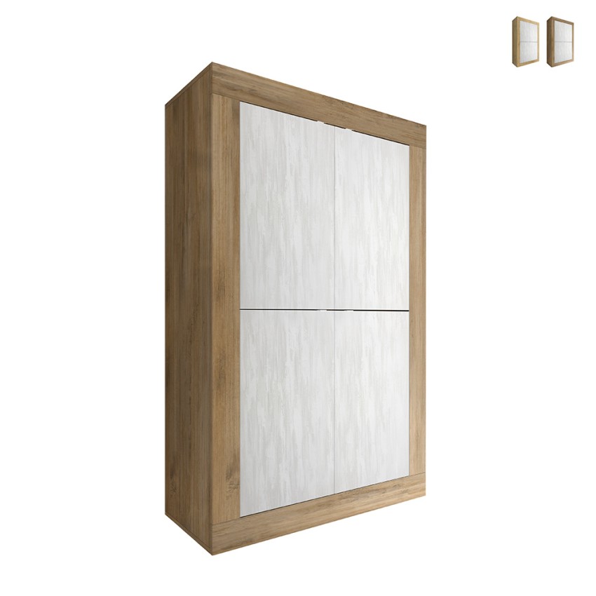 Weißer Schrank 4 Türen Hochkommode Küche Holz Novia WB Basic Verkauf Weißer Schrank 4 Türen Hochkommode Küche Holz Novia WB Basic Verkauf
