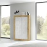 Credenza 4 Türen Weiß Hochschrank Sideboard Küche Holz Novia WB Basic Angebot